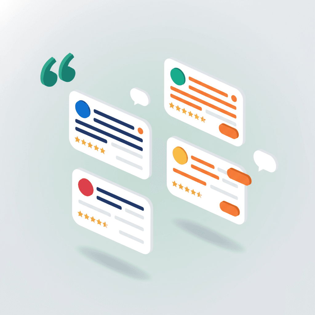 Testimark dashboard showing testimonial cards with star ratings